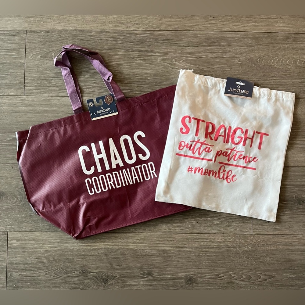 NWT Unbranded Mom Life Bundle. Reusable Shopping Tote and Dish Towel.